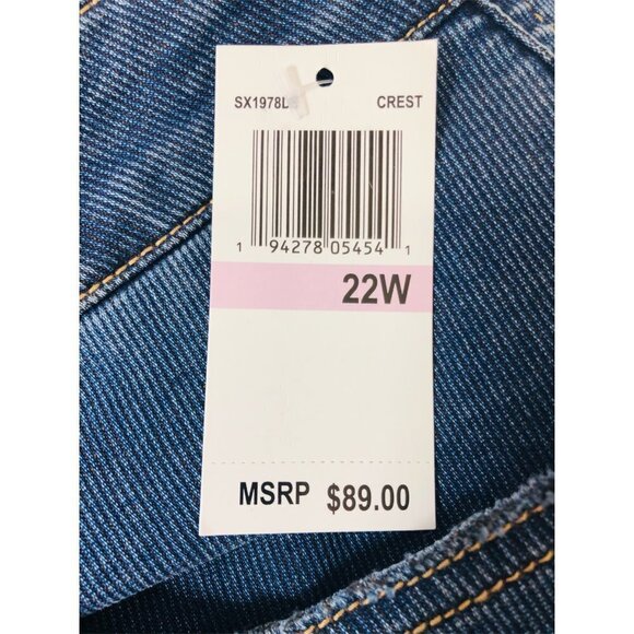 Seven7 Womens High Rise Med Wash Stretch Skinny Jeans Plus Size 22W New - Picture 11 of 13